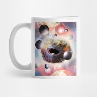 Cosmic Space Galaxy Bearded Dragon Lizard Face Mug